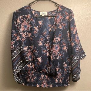 Navy blue flower top